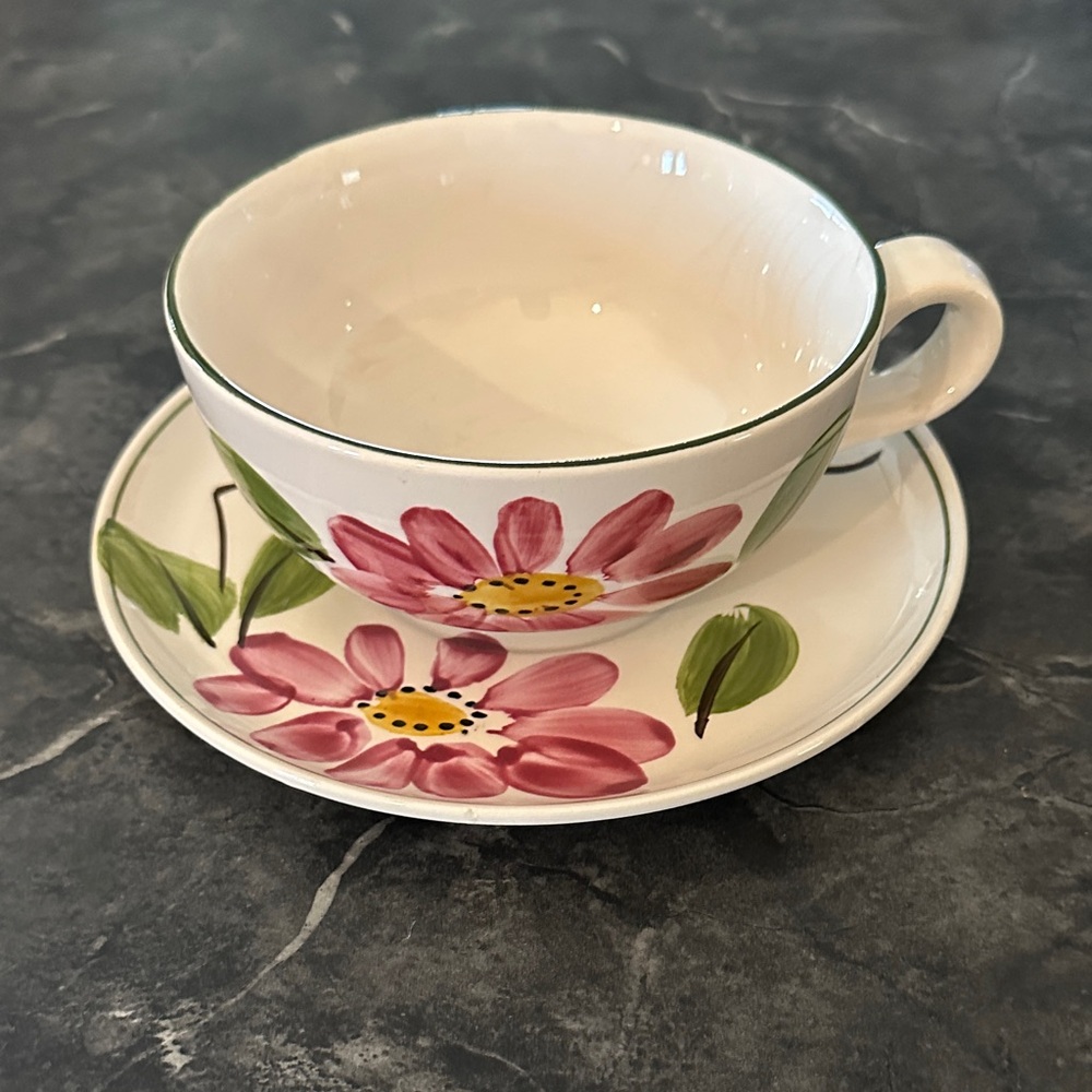 Floral Teacup and Saucer Set oversized